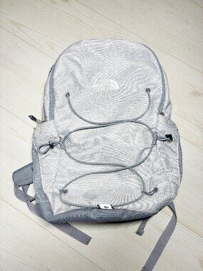 The North Face Women's Jester Backpack Light Grey White Metallic Laptop Sleeve